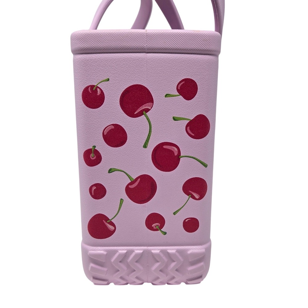 Bogg Bag Bitty Tote Pink Cherry Tote includes Cherry Bogg Bit 11"x8.5"x4.5 - Picture 3 of 8